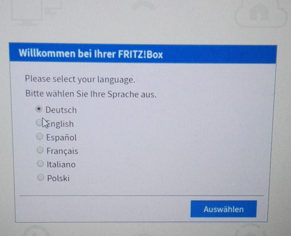 Fritz!box 6820 taal keuze instalatieprogramma
